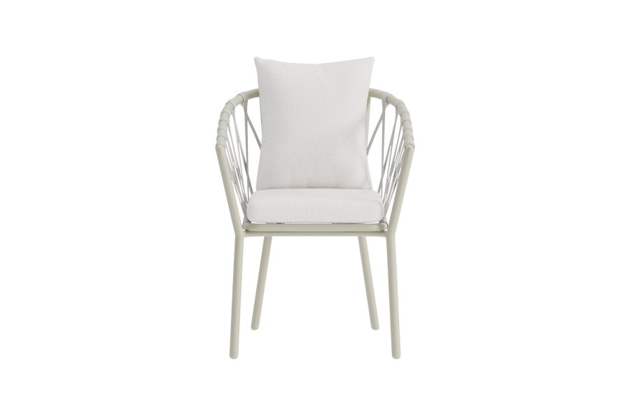 VENTURE HOME Linos spisestoler 2-pakning - Beige st�l / Hvit boucl�