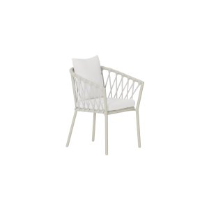 VENTURE HOME Linos spisestoler 2-pakning - Beige st�l / Hvit boucl�