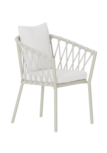 VENTURE HOME Linos spisestoler 2-pakning - Beige st�l / Hvit boucl�