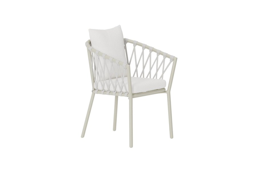 VENTURE HOME Linos spisestoler 2-pakning - Beige st�l / Hvit boucl�