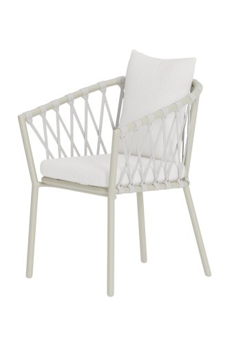 VENTURE HOME Linos spisestoler 2-pakning - Beige st�l / Hvit boucl�