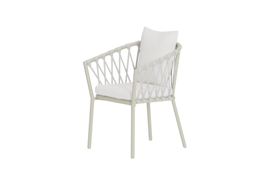 VENTURE HOME Linos spisestoler 2-pakning - Beige st�l / Hvit boucl�