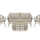VENTURE HOME Lipari sofasett - brun rotting / beige pute