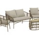VENTURE HOME Lipari sofasett - brun rotting / beige pute