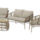VENTURE HOME Lipari sofasett - brun rotting / beige pute