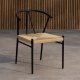 VENTURE HOME Alfons spisestuestol - Sort pulverlakkert / Naturlig rotting
