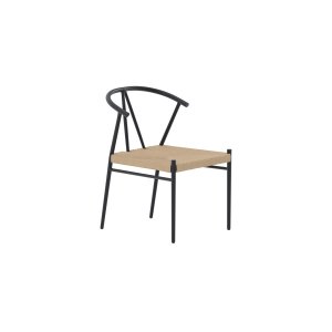 VENTURE HOME Alfons spisestuestol - Sort pulverlakkert / Naturlig rotting