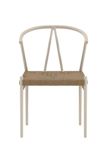 VENTURE HOME Alfons spisestuestol - Beige pulverlakkert / Naturlig rotting