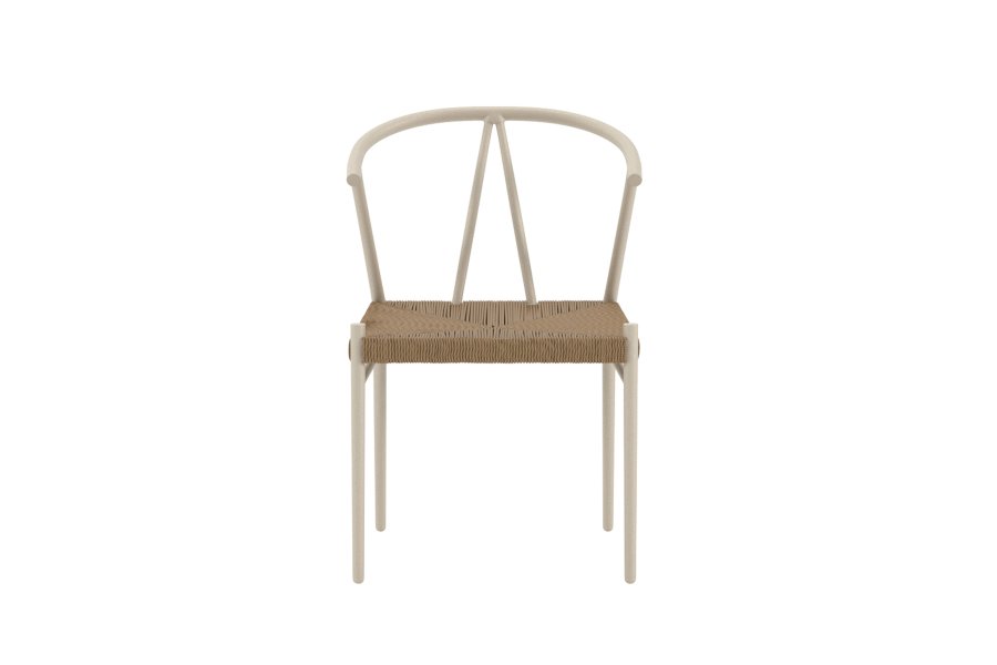 VENTURE HOME Alfons spisestuestol - Beige pulverlakkert / Naturlig rotting