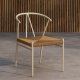 VENTURE HOME Alfons spisestuestol - Beige pulverlakkert / Naturlig rotting