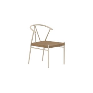 VENTURE HOME Alfons spisestuestol - Beige pulverlakkert / Naturlig rotting