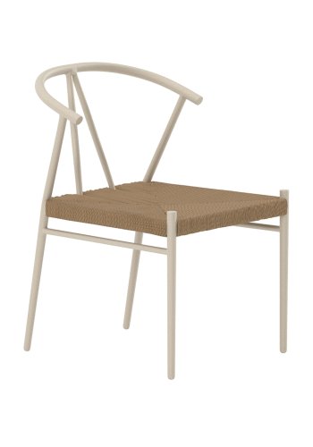 VENTURE HOME Alfons spisestuestol - Beige pulverlakkert / Naturlig rotting