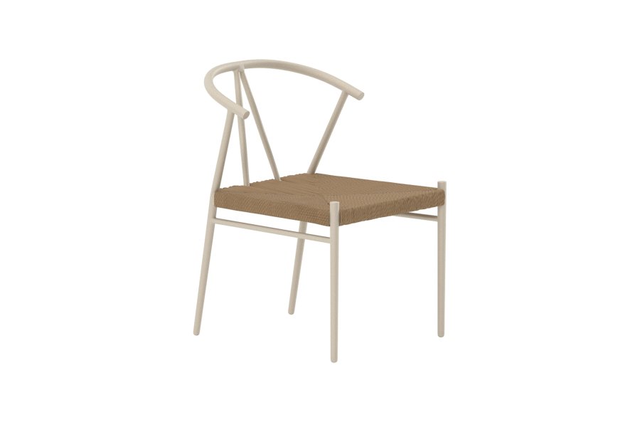 VENTURE HOME Alfons spisestuestol - Beige pulverlakkert / Naturlig rotting