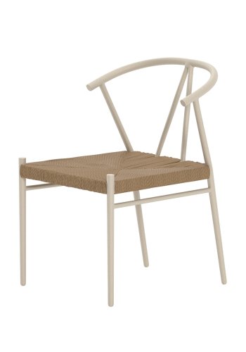 VENTURE HOME Alfons spisestuestol - Beige pulverlakkert / Naturlig rotting