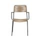 VENTURE HOME Lindos - Lenestol - Svart Alu / Latte Rope