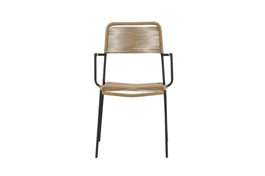 VENTURE HOME Lindos - Lenestol - Svart Alu / Latte Rope