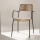 VENTURE HOME Lindos - Lenestol - Svart Alu / Latte Rope
