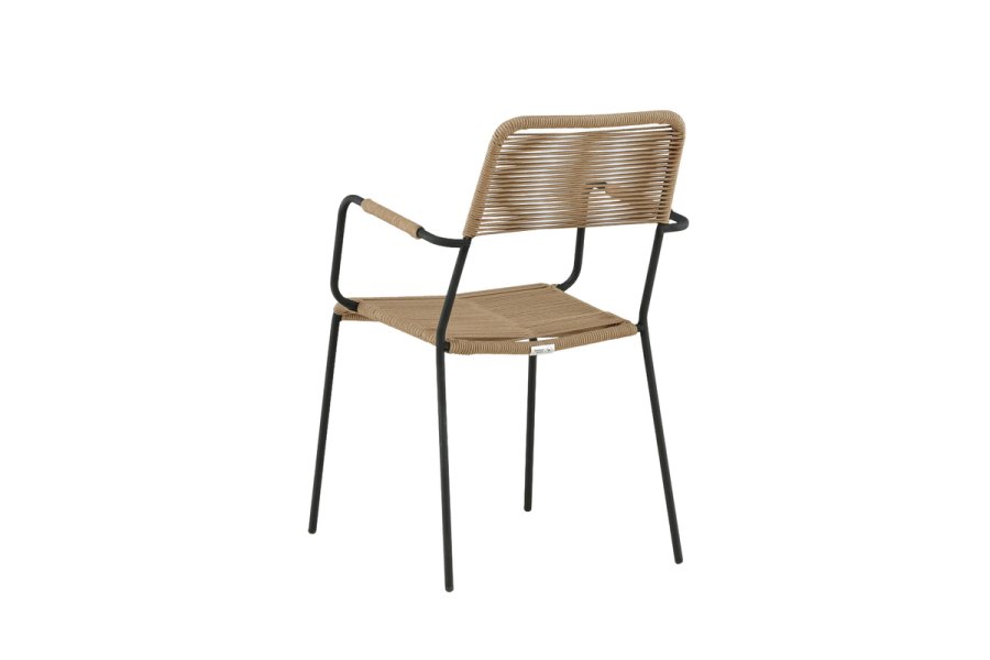 VENTURE HOME Lindos - Lenestol - Svart Alu / Latte Rope