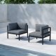VENTURE HOME Copacabana hj�rneseksjon - svart aluminium / gr� pute