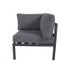 VENTURE HOME Copacabana hj�rneseksjon - svart aluminium / gr� pute