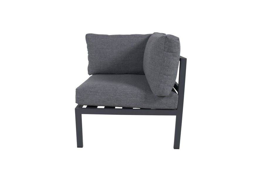 VENTURE HOME Copacabana hj�rneseksjon - svart aluminium / gr� pute