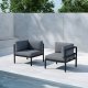 VENTURE HOME Copacabana hj�rneseksjon - svart aluminium / gr� pute