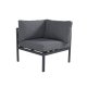 VENTURE HOME Copacabana hj�rneseksjon - svart aluminium / gr� pute