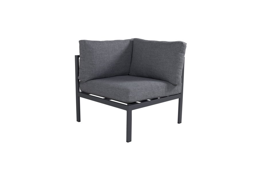 VENTURE HOME Copacabana hj�rneseksjon - svart aluminium / gr� pute