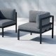 VENTURE HOME Copacabana hj�rneseksjon - svart aluminium / gr� pute