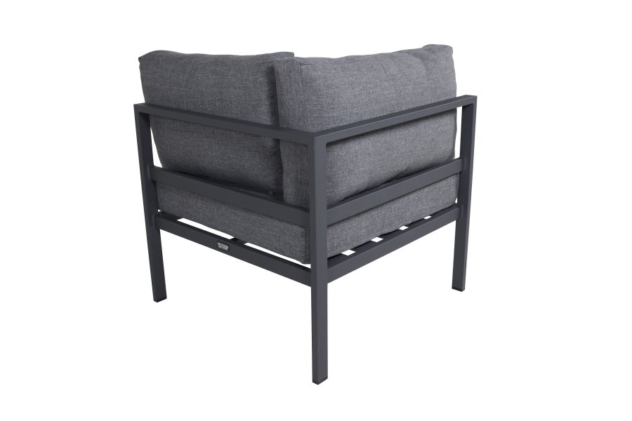 VENTURE HOME Copacabana hj�rneseksjon - svart aluminium / gr� pute