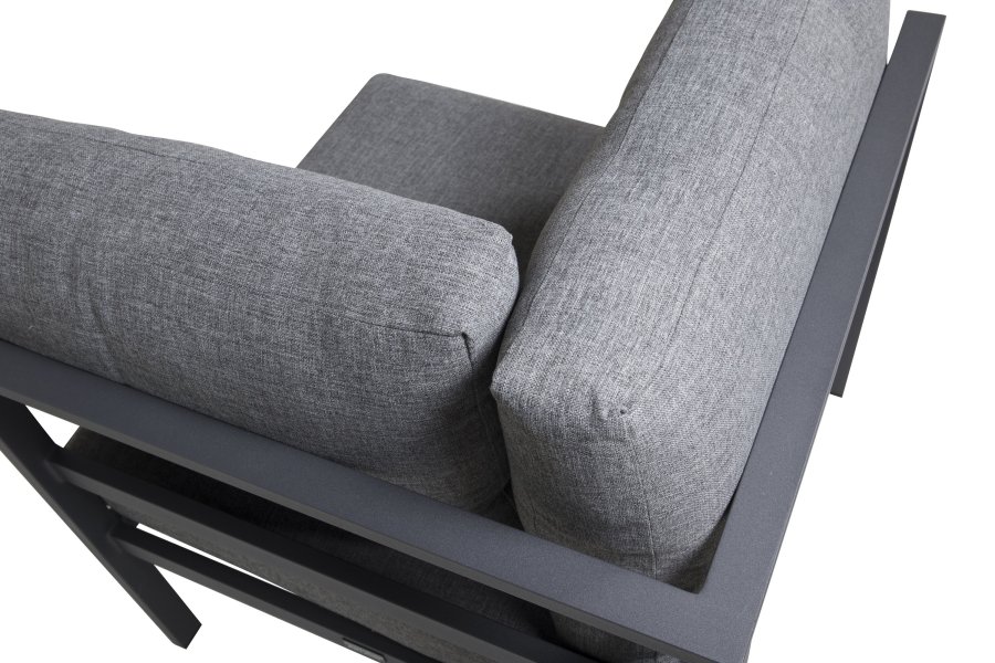 VENTURE HOME Copacabana hj�rneseksjon - svart aluminium / gr� pute