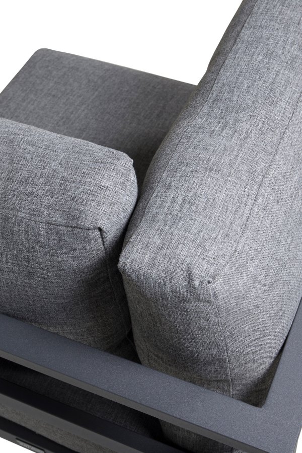 VENTURE HOME Copacabana hj�rneseksjon - svart aluminium / gr� pute
