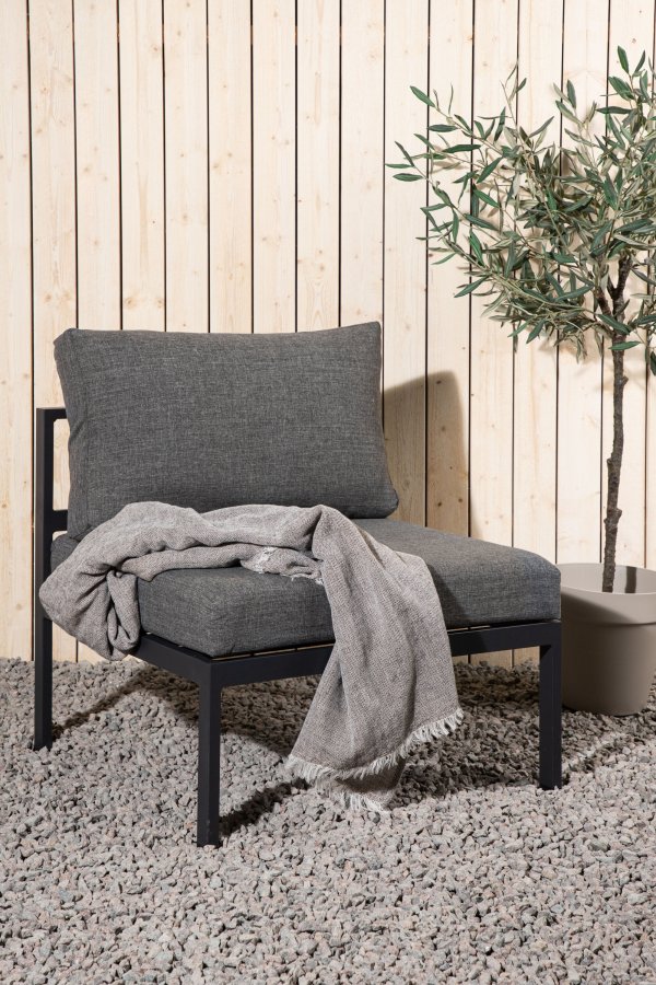 VENTURE HOME Copacabana Midtdekorasjon - Svart Alu / Gr� Pute