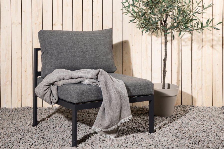 VENTURE HOME Copacabana Midtdekorasjon - Svart Alu / Gr� Pute