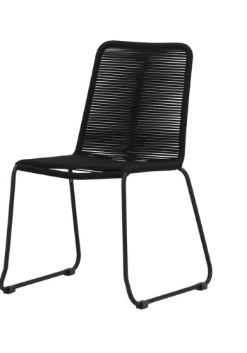 VENTURE HOME Lindos stablestol - svart aluminium / svart tau