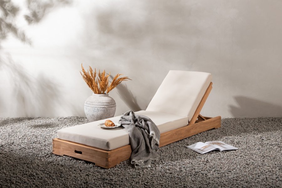 VENTURE HOME Solseng - Teak gyllen inkl. Beige pute
