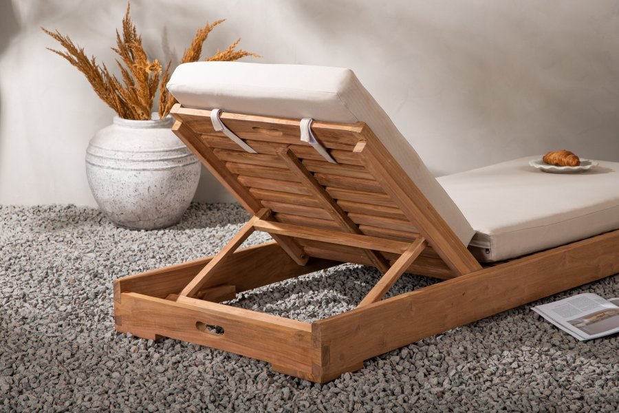 VENTURE HOME Solseng - Teak gyllen inkl. Beige pute