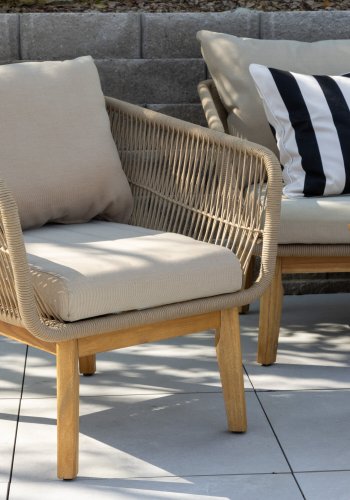 VENTURE HOME Chania sofasett - Latte/Akasie