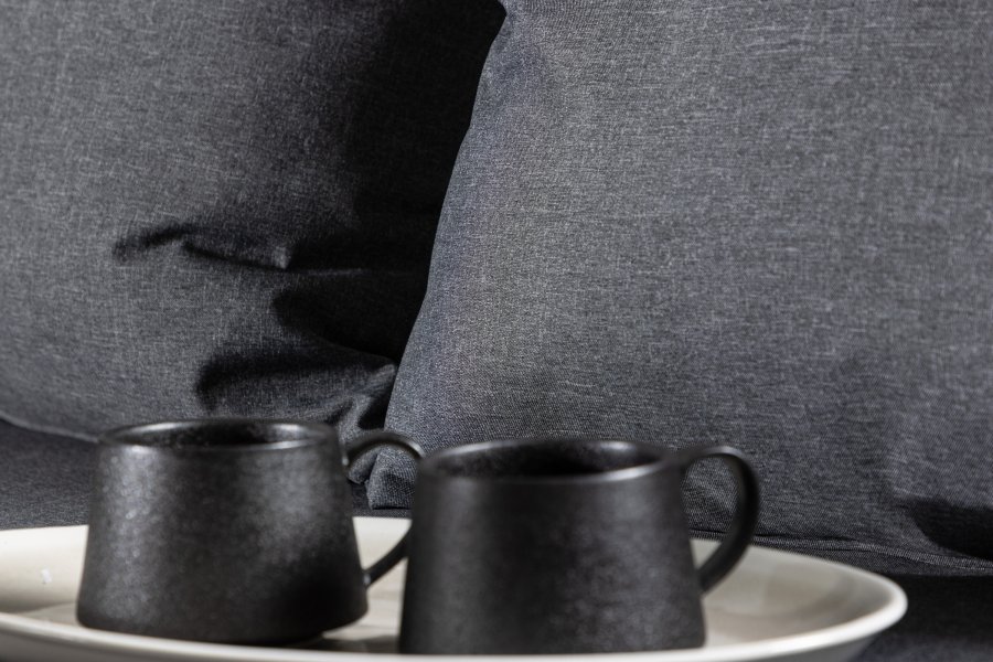 VENTURE HOME Chania H&ouml;rnsoffa - Svart/Akacia