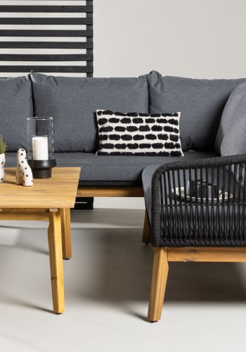 VENTURE HOME Chania hj�rnesofa - svart/akasie