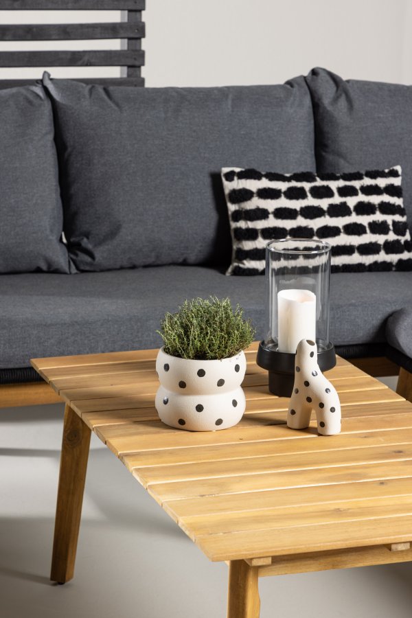 VENTURE HOME Chania H&ouml;rnsoffa - Svart/Akacia