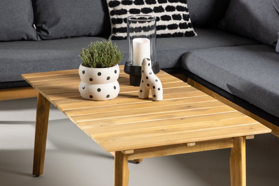 VENTURE HOME Chania H&ouml;rnsoffa - Svart/Akacia