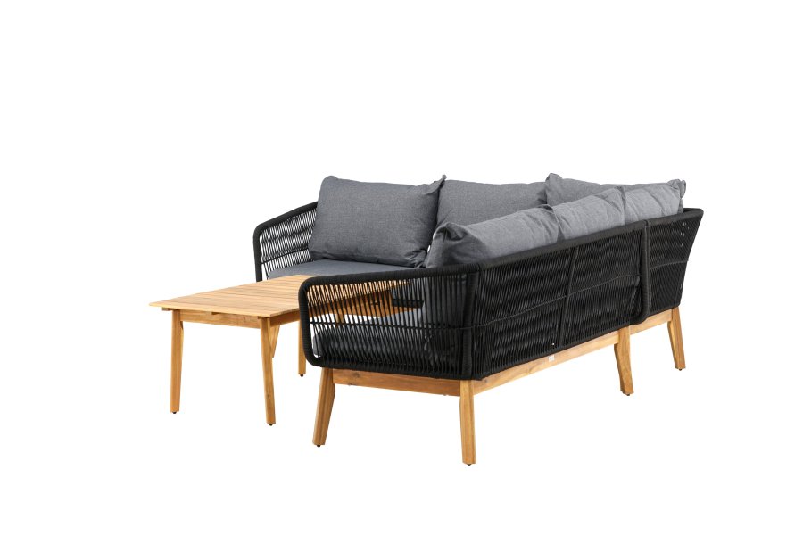 VENTURE HOME Chania H&ouml;rnsoffa - Svart/Akacia