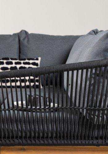 VENTURE HOME Chania H&ouml;rnsoffa - Svart/Akacia