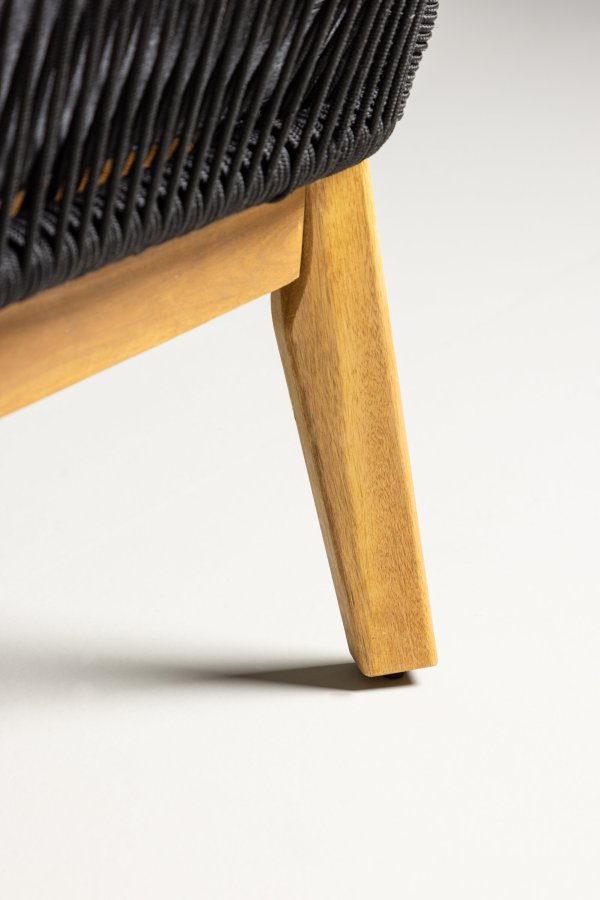 VENTURE HOME Chania H&ouml;rnsoffa - Svart/Akacia