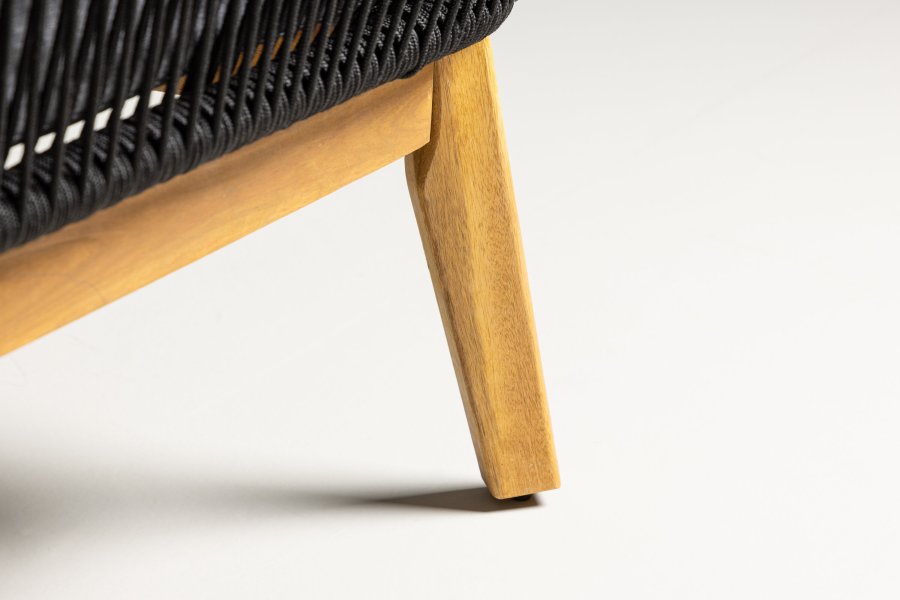 VENTURE HOME Chania H&ouml;rnsoffa - Svart/Akacia