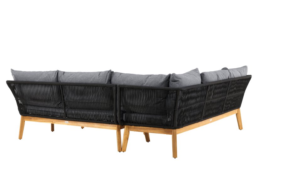 VENTURE HOME Chania H&ouml;rnsoffa - Svart/Akacia