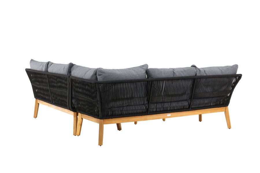 VENTURE HOME Chania H&ouml;rnsoffa - Svart/Akacia