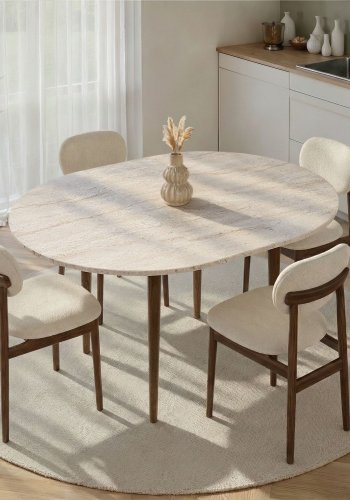 NORDV�RK Viona � Travertin, Valn�tt uttrekkbart spisebord