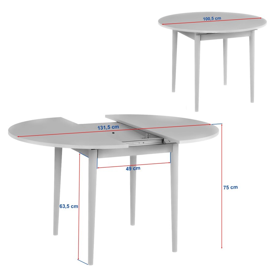 NORDV�RK Viona � Travertin, Valn�tt uttrekkbart spisebord